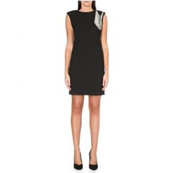 MAJE Raleuse sleeveless chain embellished crepe sheath dress in black Sz 1 S NEW - Picture 8 of 8